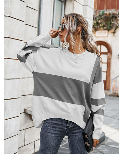 Herbst Nähte Unregelmäßigen Lose Frauen Pullover