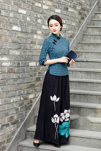 The Republic of China Style Improved Lattice Retro Tang Suit