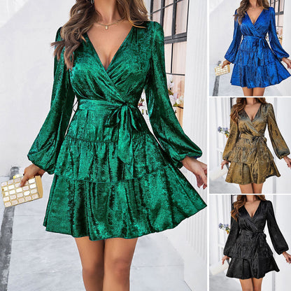 Women's Clothing Temperament Long Sleeve Dress