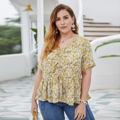 Blusa con estampado de mujer gorda