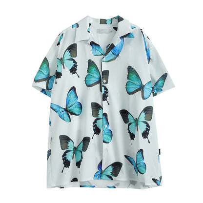 Camisa de manga corta con mariposa 