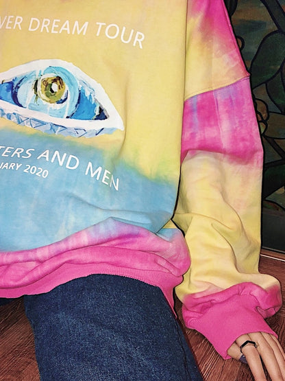 Sudadera oversize con letras de ojos 