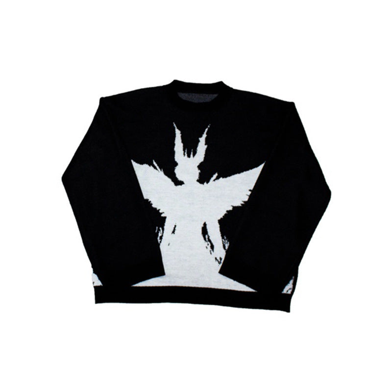 Marke Rundhals Anime Lose Pullover Paar Dunkle Serie