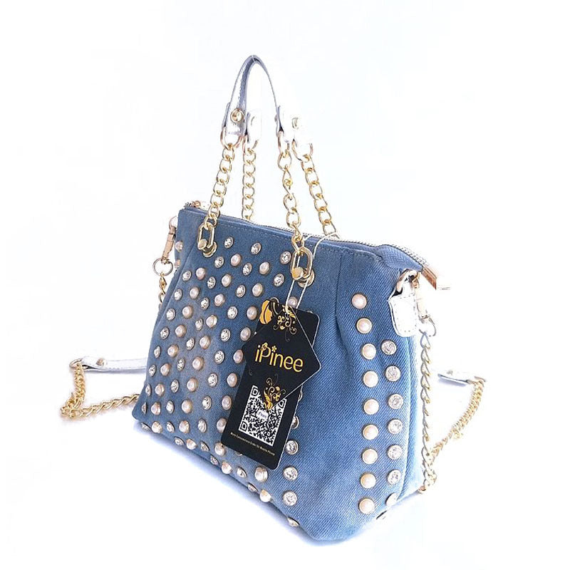 Cowgirl Diamond-studded One-shoulder Messenger Handbag