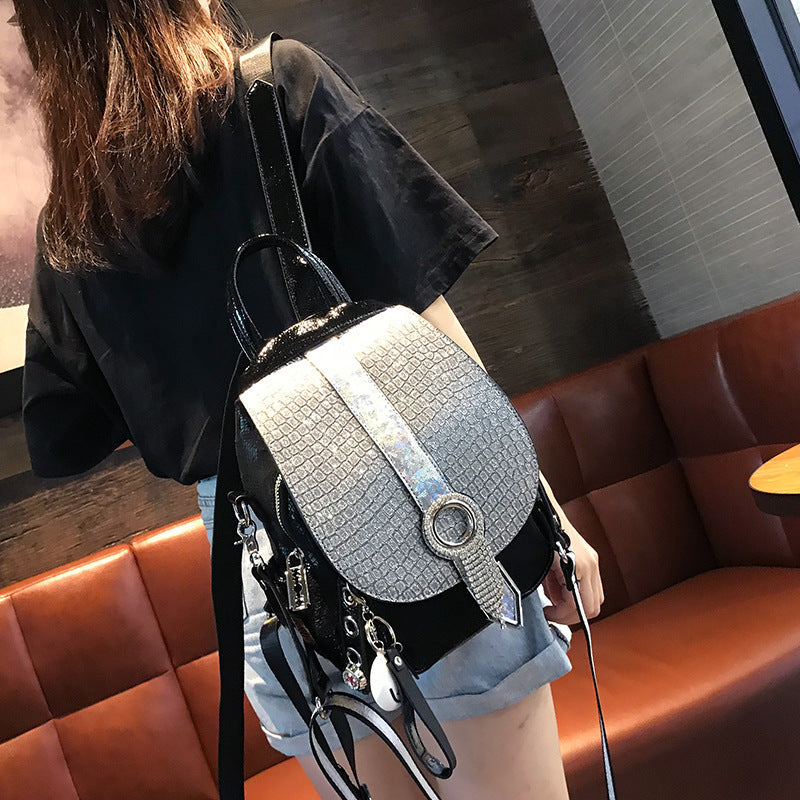 Fashion Dual-purpose Tassel Rhinestone Backpack Women