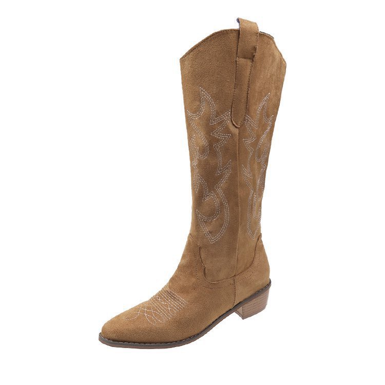 Botas Martin con corte en V y bordado vintage para mujer