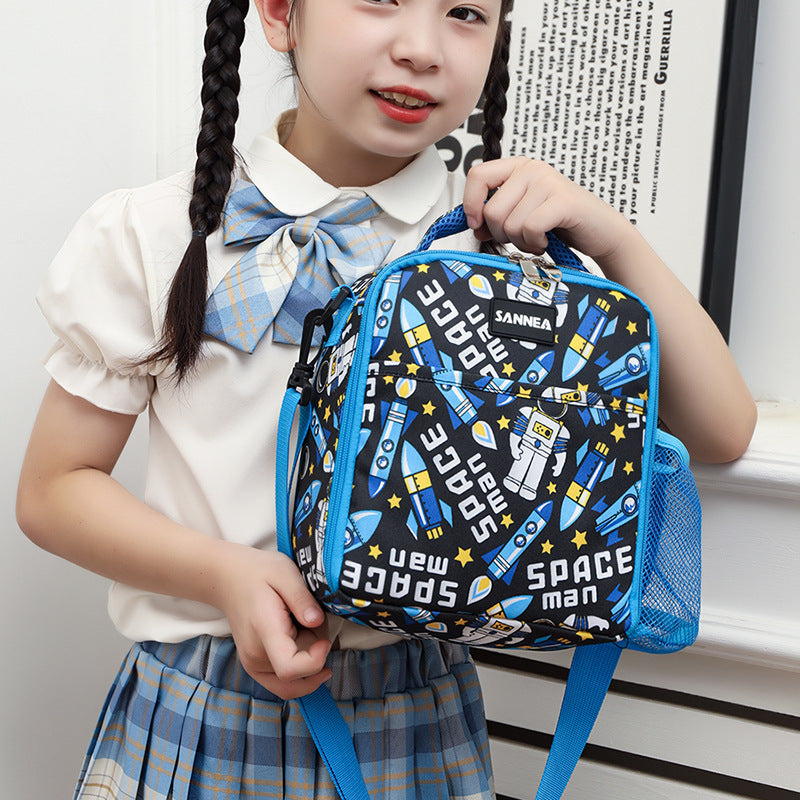 Bolsa térmica con dibujos animados para niños, bolsa para almuerzo para estudiantes, bolsa portátil para conservación del frío