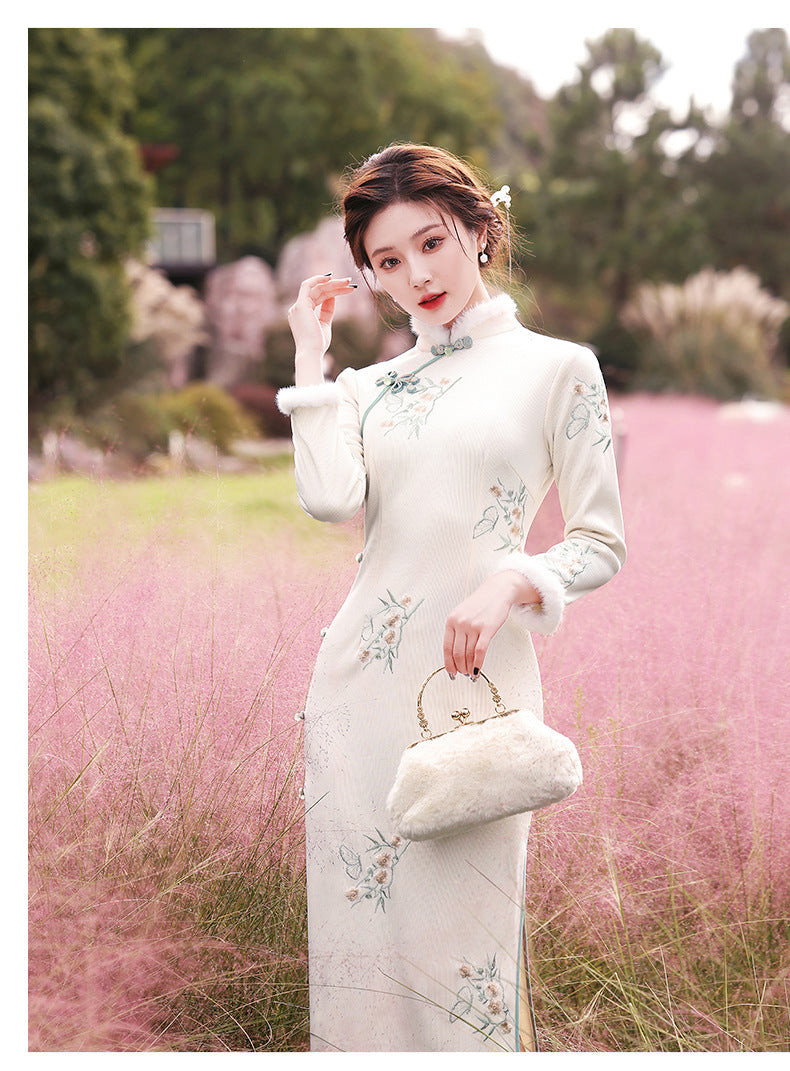 Women's Fashion Slim-fit Gentle Cheongsam Design Slim Dress