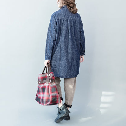 Versatile Loose Long-sleeved Flesh-covering Mid-length Shirt