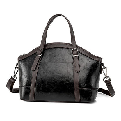 Bolso de mano retro de piel suave para mujer