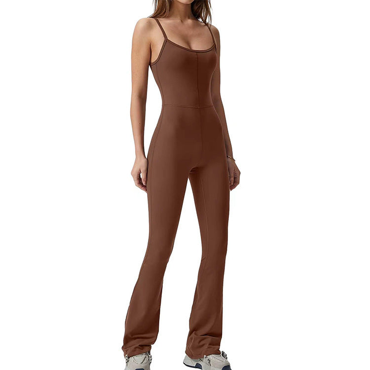 With Chest Pad One-piece Yoga Clothes Sports Suit Can Be Worn Outside