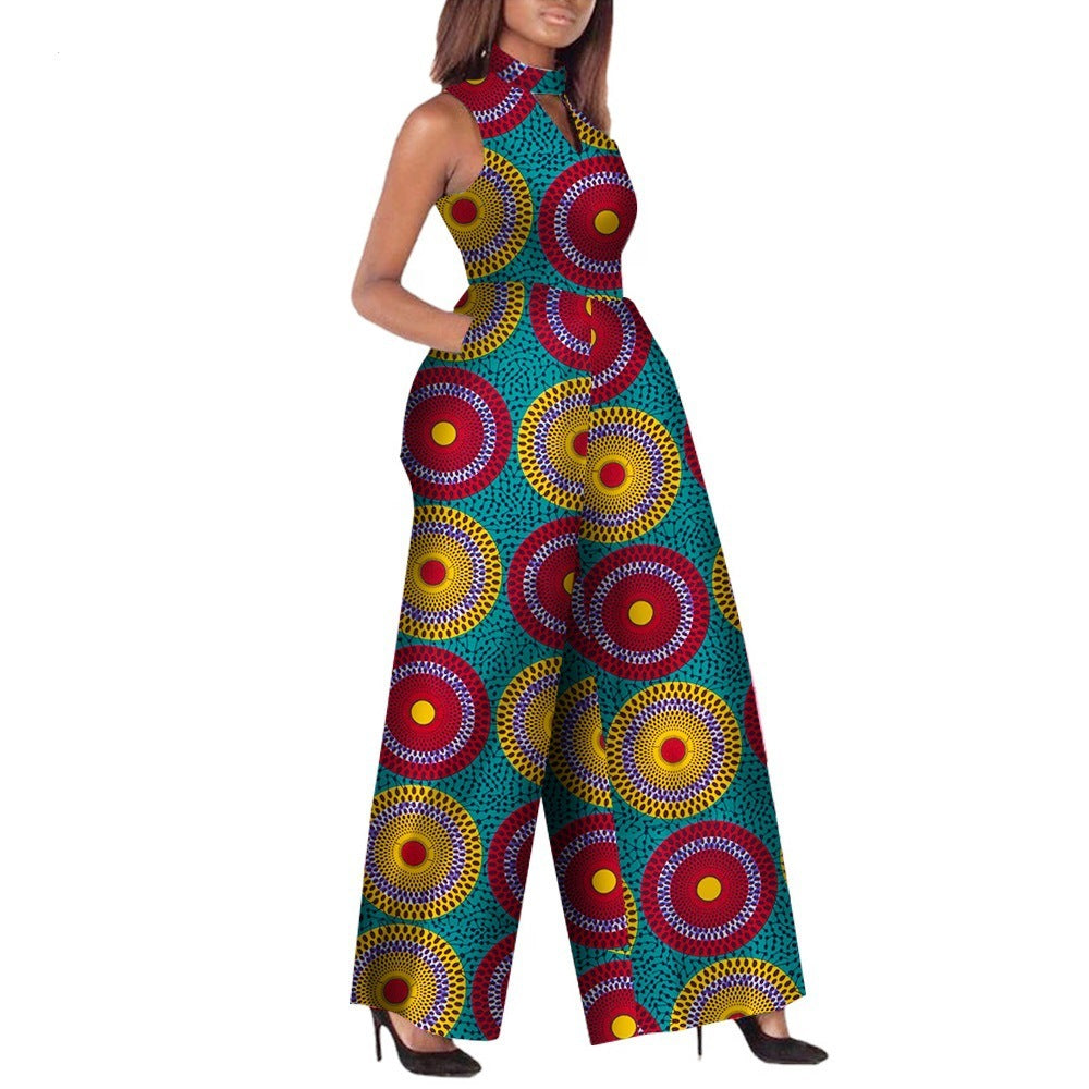 African Women's Ankara Fashion Jumpsuit Sleeveless