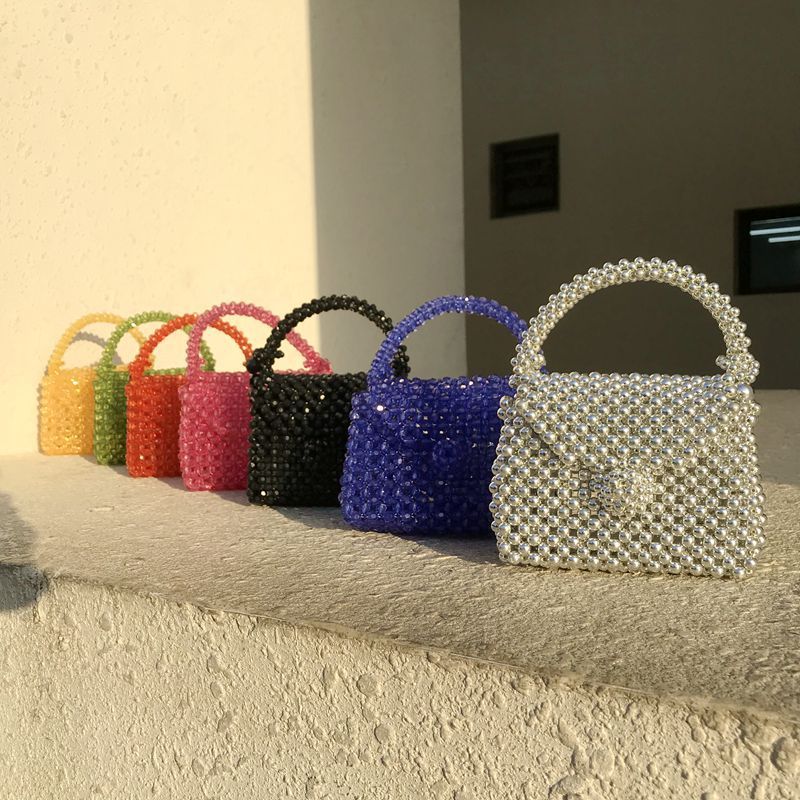 Diagonal Bag Female Cute Woven Ins Handmade Acrylic Mini