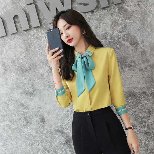 Tooling Fashion Slim Temperament Formal OL Professional Ladies Shirt