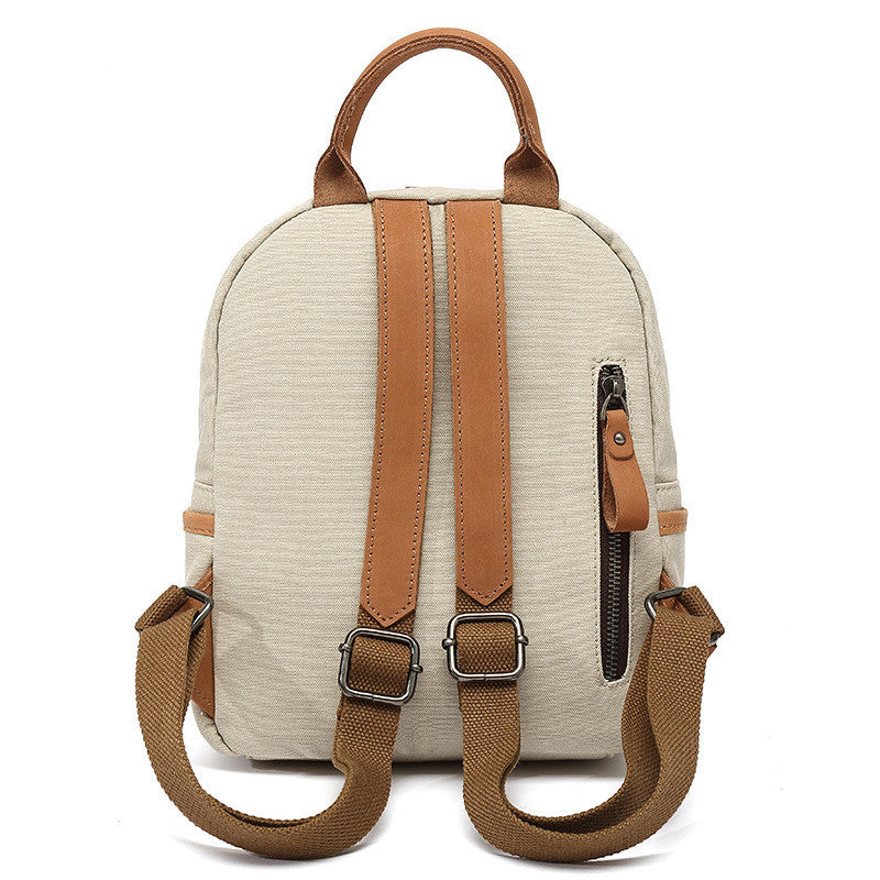 Einfarbiger, wasserdichter, lässiger Canvas-Rucksack für Damen