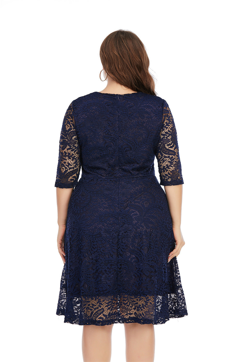 Women's Fashion Lace Mid-length Dress