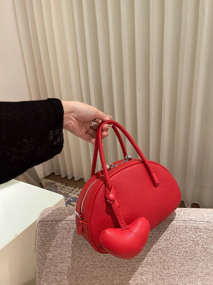 2024 Handtasche für Damen, Luxus-Designer-Umhängetasche mit Herzmotiv, solide, prägnante Damen-Umhängetasche