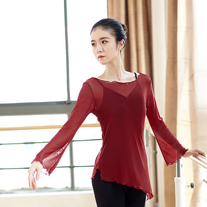 Adult female folk dance classical dance yarn blouse