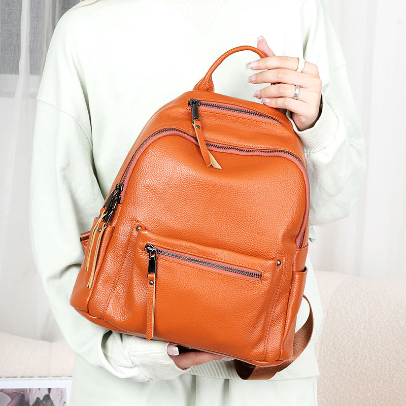 Fashion Simple Women's Leather Backpack