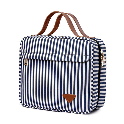 European And American Trendy Striped Portable Large-capacity Cosmetic Storage Bag