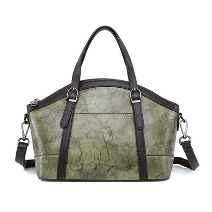 Bolso de mano retro de piel suave para mujer