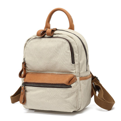 Einfarbiger, wasserdichter, lässiger Canvas-Rucksack für Damen