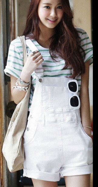 Candy-farbigen denim strap denim overalls weibliche overall