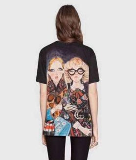 Bruder und Schwester Print T-Shirt Nacht Paar Maskerade Cartoon Charakter Rock