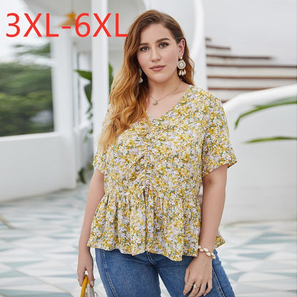 Blusa con estampado de mujer gorda