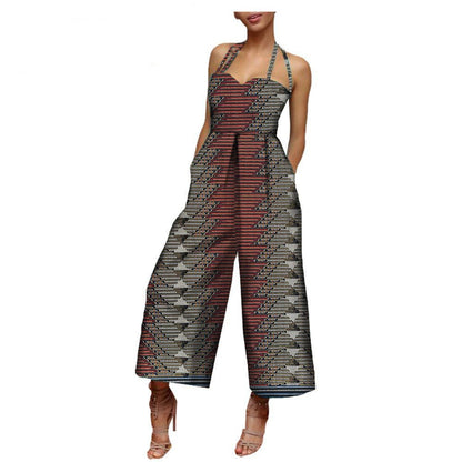 African Women's Sleeveless Cotton Jumpsuit