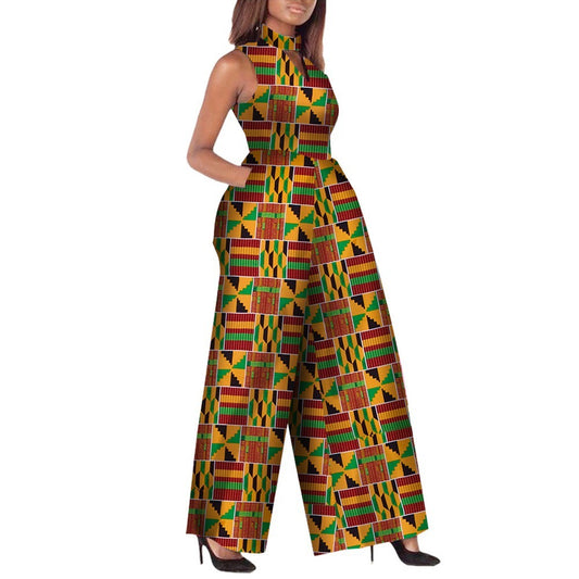 Afrikanischer Damen-Overall in Ankara-Mode, ärmellos