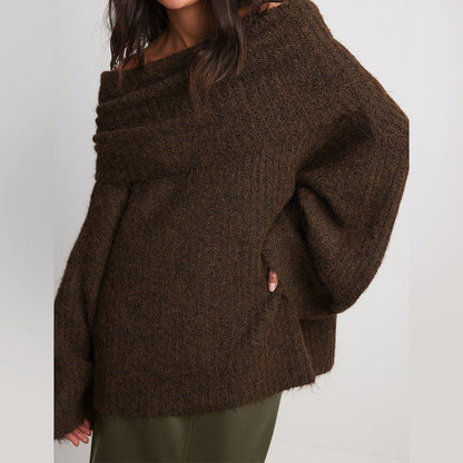 Modischer Off-Shoulder Maillard Pullover