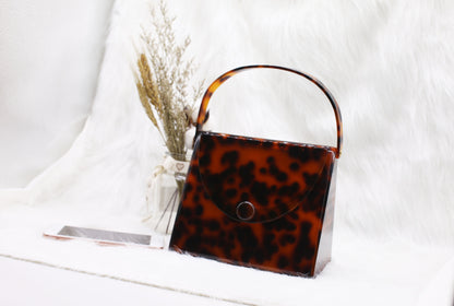 Tortoiseshell Simple Square Evening Bag Clutch