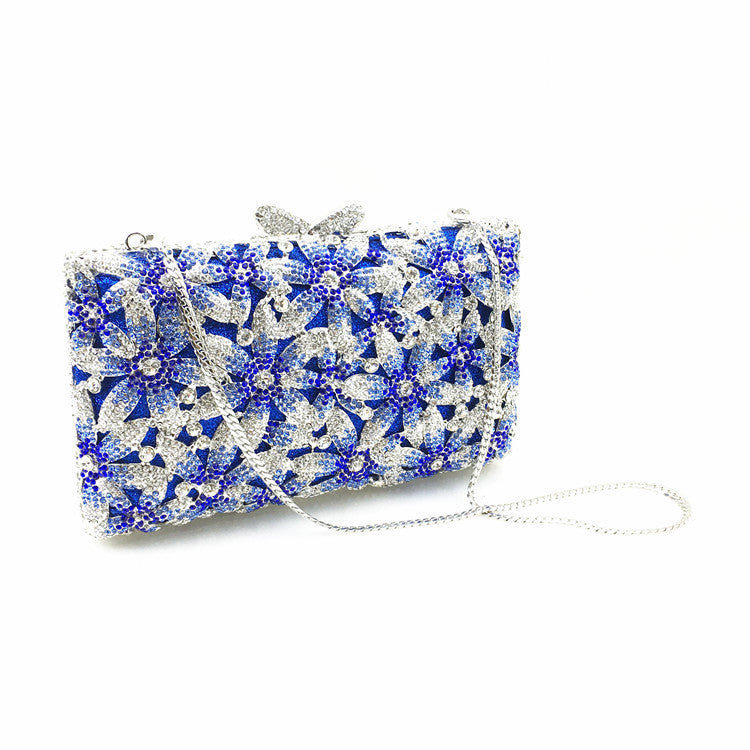 Europäische und amerikanische Boutique-Clutch mit Blumen- und Strasssteinen