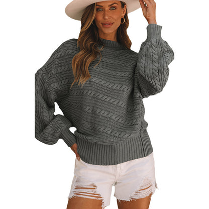 Women's Twist Knitted Pullover European And American Leisure All-matching