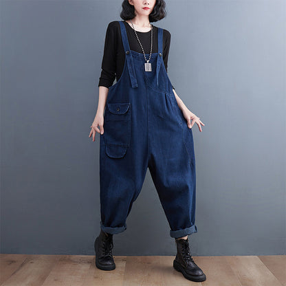 Damen-Overall „Real Shot“ aus Denim in Übergröße