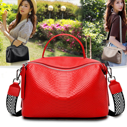 Fashion Trendy Portable First Layer Cowhide Ladies One-shoulder Messenger Bag