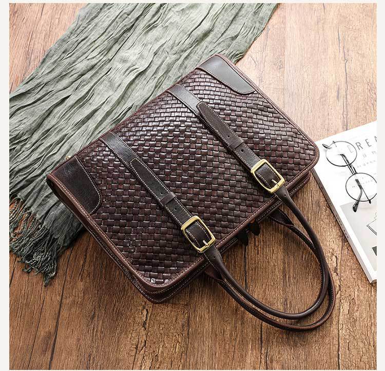 Women's Hand-woven Handbag Vegetable Tanned Full-grain Leather Cowhide