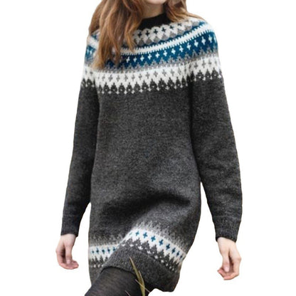 Women's Fall Winter Fashion Long Woolen Dress