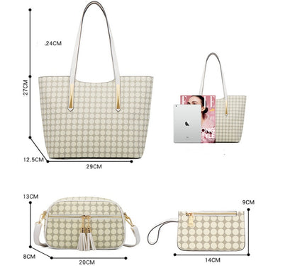 Fashion Polka Dot Four-piece Mother-in-law Bag With Tassel Crossbody