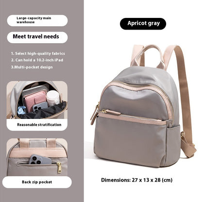 Rucksack Damen Trendy New Oxford Tuch Leichte wasserdichte Kontrastfarbe Große Kapazität