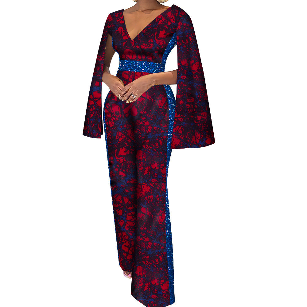 Women's Cotton Ethnic Batik Print Jumpsuit