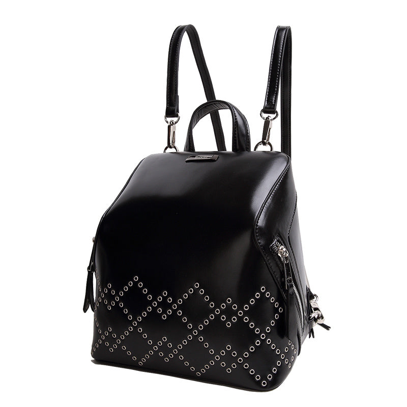 Fashion Simple Leisure Anti-theft Top Leather Rivet Bag