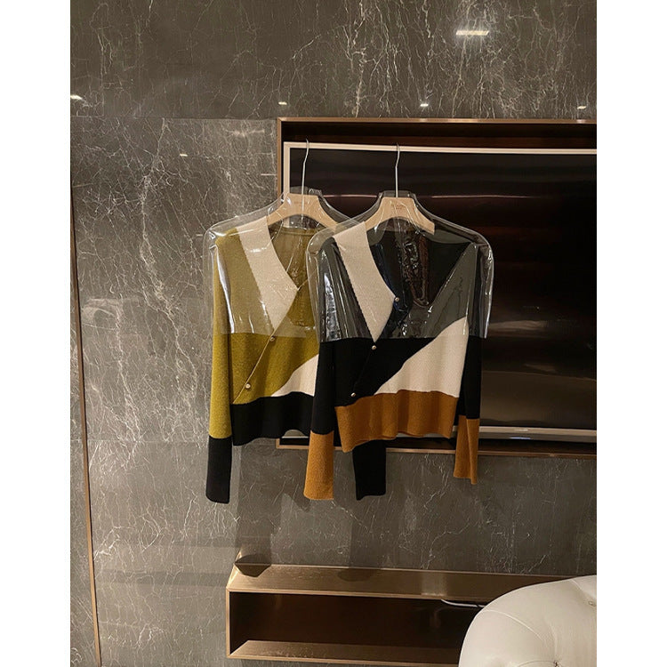 Colour Palette For Bright Geometric Elements With Coloured Wool Knitwear