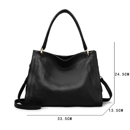 Bolso de hombro sencillo de piel de vaca para mujer