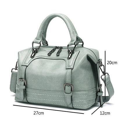 Fashion Casual Women Oil Wax Retro Portable Messenger Bag