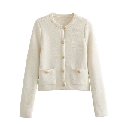 Women's Fashionable All-match Single-breasted Sweater