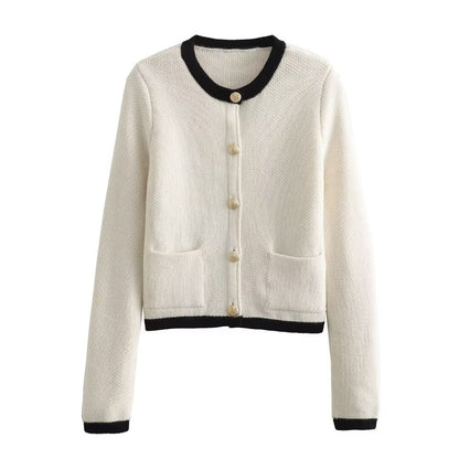 Women's Fashionable All-match Single-breasted Sweater