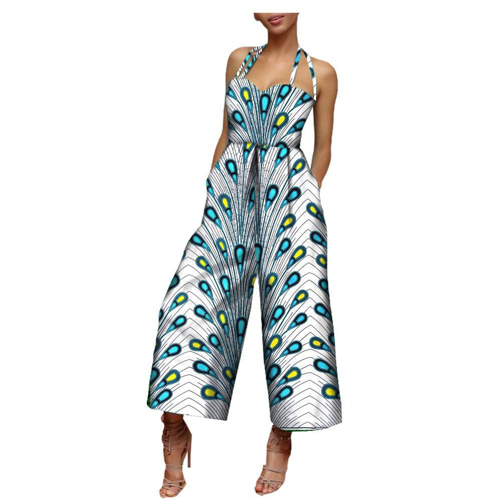 African Women's Sleeveless Cotton Jumpsuit