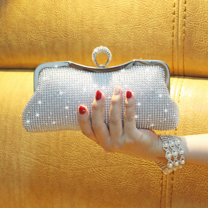 Fashion Clutch With Ring Dinner Bag  Diamond